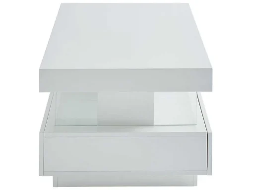 Salontafel Fabio - Wit Gelakt Mdf - Leds - 2 Lades En 2 Nissen