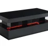 Salontafel Fabio - Zwart Gelakt Mdf - Met Leds - 2 Lades En 2 Nissen