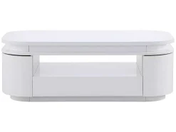 Salontafel Met 4 Kasten En 1 Lade - Leds - Mdf - Witgelakt - Vandana