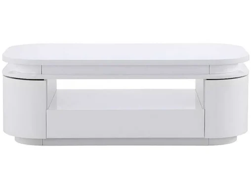 Salontafel Met 4 Kasten En 1 Lade - Leds - Mdf - Witgelakt - Vandana