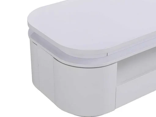 Salontafel Met 4 Kasten En 1 Lade - Leds - Mdf - Witgelakt - Vandana