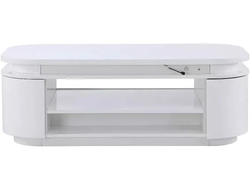 Salontafel Met 4 Kasten En 1 Lade - Leds - Mdf - Witgelakt - Vandana