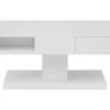 Salontafel Met Draaibaar Tafelblad, 2 Lades En 2 Nissen - Mdf - Wit Gelakt - Ilya