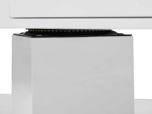 Salontafel Met Draaibaar Tafelblad, 2 Lades En 2 Nissen - Mdf - Wit Gelakt - Ilya