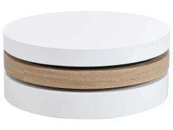 Salontafel Met Draaiblad Janita - Mdf - Eik En Wit