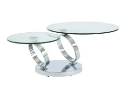 Salontafel Met Draaiblad Joline - Gehard Glas En Metaal