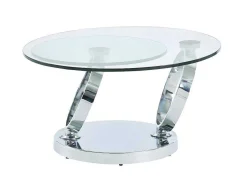 Salontafel Met Draaiblad Joline - Gehard Glas En Metaal