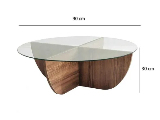 Salontafel Van Gehard Glas - Naturel En Transparant - Aysun