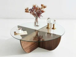 Salontafel Van Gehard Glas - Naturel En Transparant - Aysun