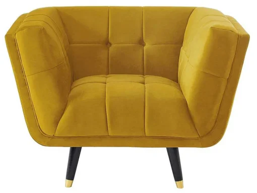 Samantha Ii Fluwelen Fauteuil - Oker