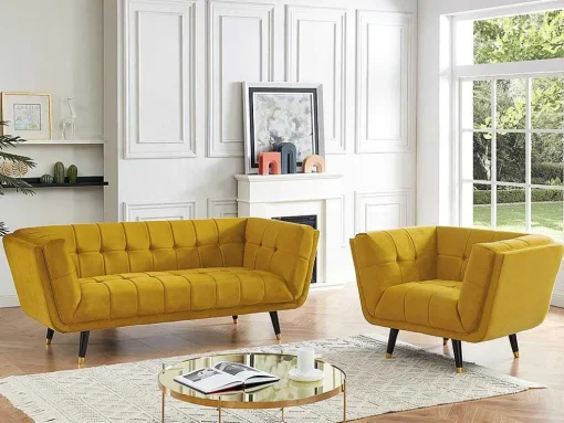 Samantha Ii Fluwelen Fauteuil - Oker