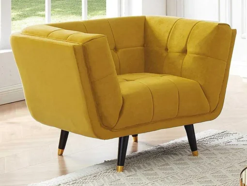 Samantha Ii Fluwelen Fauteuil - Oker