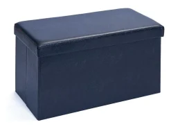 Sanne Opbergdozen Voetenbank Met Deksel, Zwart.