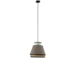 Scandinavische Rieten Hanglamp - Naturel En Warmgrijs - D35 X H120 Cm - Klaus