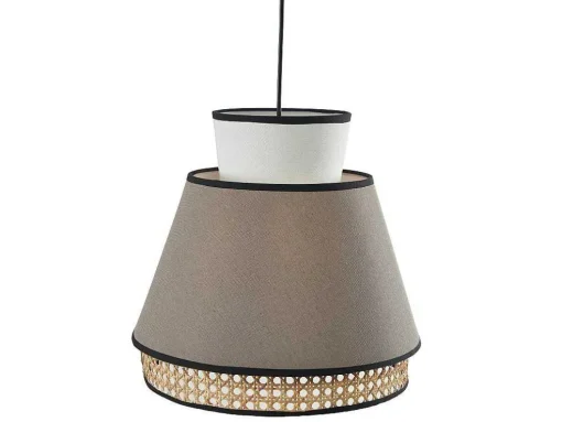 Scandinavische Rieten Hanglamp - Naturel En Warmgrijs - D35 X H120 Cm - Klaus