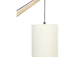Scandinavische Wandlamp - Mangohout En Stof - D21 X H36 Cm - Licht Naturel En Beige - Paliana