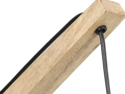 Scandinavische Wandlamp - Mangohout En Stof - D21 X H36 Cm - Licht Naturel En Beige - Paliana