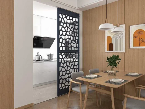 Scheidingswand Verzinkt Staal L88 X H245 Cm Antraciet - Verstelbare Hoogte - Laduna