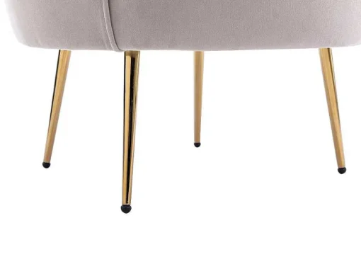 Schelpvormige Fauteuil Van Taupegrijs Velours Dandelion - Van Pascal Morabito