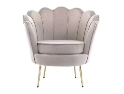 Schelpvormige Fauteuil Van Taupegrijs Velours Dandelion - Van Pascal Morabito