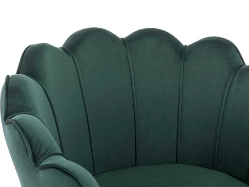 Schelpvormige Fauteuil Van Spargroen Velours Dandelion - Van Pascal Morabito