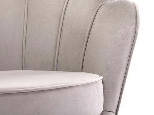Schelpvormige Fauteuil Van Taupegrijs Velours Dandelion - Van Pascal Morabito