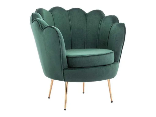 Schelpvormige Fauteuil Van Spargroen Velours Dandelion - Van Pascal Morabito