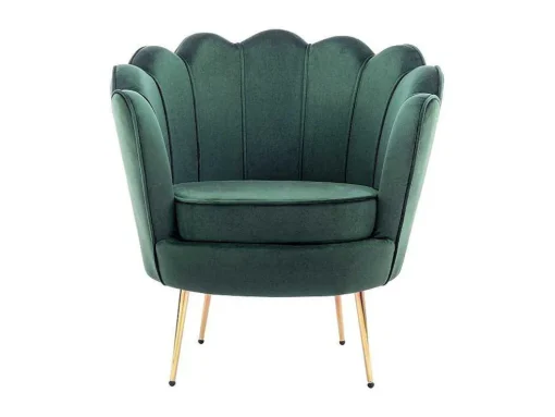 Schelpvormige Fauteuil Van Spargroen Velours Dandelion - Van Pascal Morabito