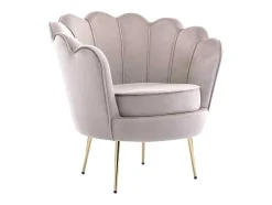 Schelpvormige Fauteuil Van Taupegrijs Velours Dandelion - Van Pascal Morabito