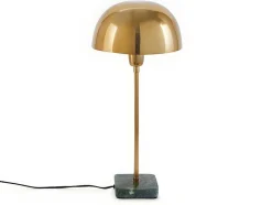Schemerlamp Champignon Met Art-Decostijl Amanite - Marmer En Ijzer - 24,5 X 24,5 X 52 Cm - Goudkleurig