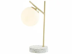 Schemerlamp Met Vintage-Stijl Lullaby - Sokkel Van Terrazzo - 23 X 15 X 38 Cm - Goudkleurig