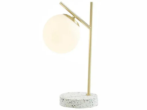 Schemerlamp Met Vintage-Stijl Lullaby - Sokkel Van Terrazzo - 23 X 15 X 38 Cm - Goudkleurig