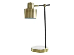 Schemerlamp Met Vintage-Stijl Anticaire - Ijzer - 26 X 15 X 45 Cm - Goudkleurig