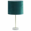 Schemerlamp Van Fluweel Met Charmante Stijl Aegon - Sokkel Van Marmer - 25 X 25 X 43 Cm - Groen