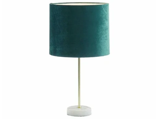 Schemerlamp Van Fluweel Met Charmante Stijl Aegon - Sokkel Van Marmer - 25 X 25 X 43 Cm - Groen