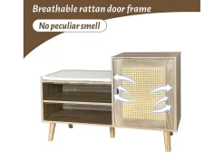 Schoenenkast - Met Bankje En Vakken - Licht Naturel