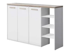 Schoenenkast Met 3 Deuren En 3 Opbergvakken Wit En Houtlook Skaido