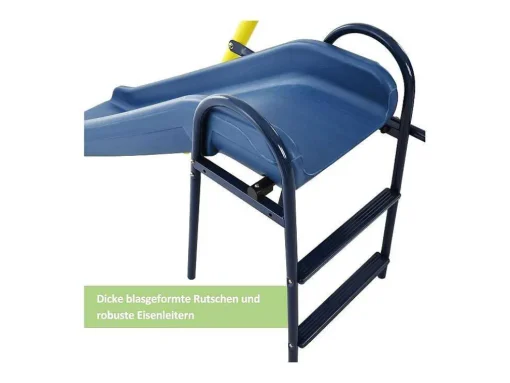 Schommel Met Glijbaan Voor Kinderen - Metalen Frame - Buitenspeeltuin Voor Kinderen Van 3 Tot 8 Jaar - Geel