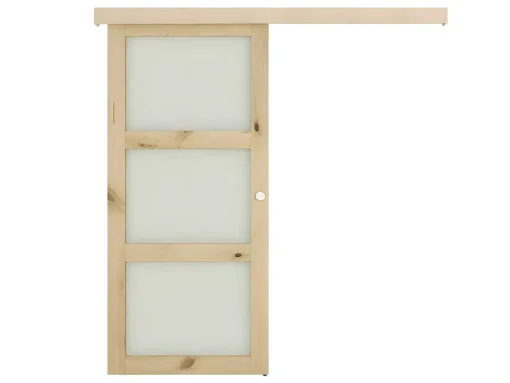 Schuifdeur Acosta Met 3 Ramen - H205Xb83Cm - Natuurlijk Mdf