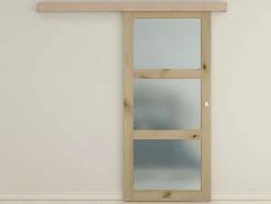 Schuifdeur Acosta Met 3 Ramen - H205Xb83Cm - Natuurlijk Mdf