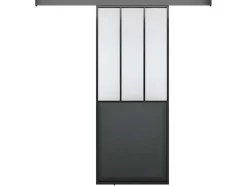 Schuifdeur In Gehard Glas - Mat Zwart - H205Cm X B73Cm - Artisto
