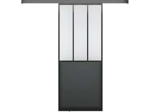Schuifdeur In Gehard Glas - Mat Zwart - H205Cm X B73Cm - Artisto