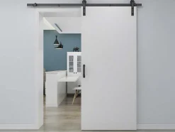 Schuifdeur Varin - H205Cm X L83Cm - Mdf + Wit Pvc