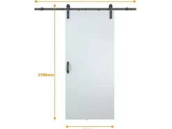 Schuifdeur Varin - H205Cm X L83Cm - Mdf + Wit Pvc