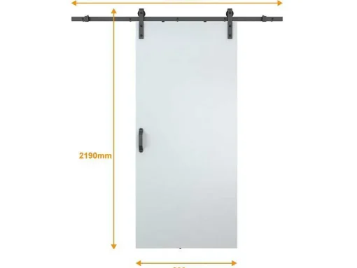 Schuifdeur Varin - H205Cm X L83Cm - Mdf + Wit Pvc