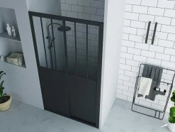 Schuifdouchedeur Mat Zwart Met Werkplaatsstijl - 120 X 195 Cm - Urbanik