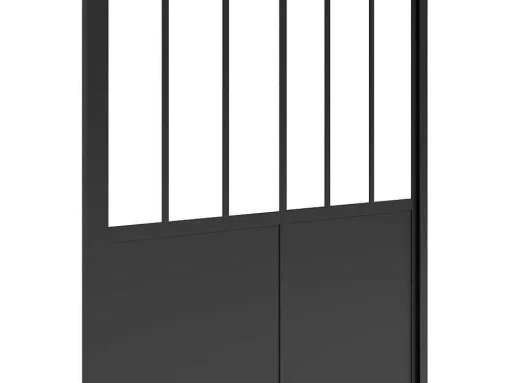 Schuifdouchedeur Mat Zwart Met Werkplaatsstijl - 120 X 195 Cm - Urbanik
