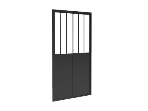 Schuifdouchedeur Mat Zwart Met Werkplaatsstijl - 120 X 195 Cm - Urbanik