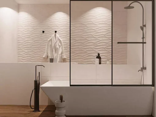 Schuifdouchewand Mat Zwart Met Handdoekenrek - 120 X 140 Cm - Waimea