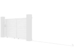 Schuifpoort Aluminium L374 X H180 Cm Wit - Nazario